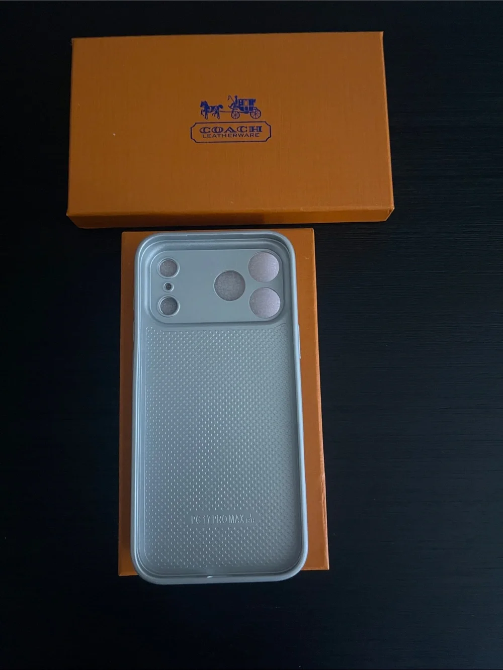 Coach Blue Canvas iPhone Case with Card Holder for 17 pro Mac